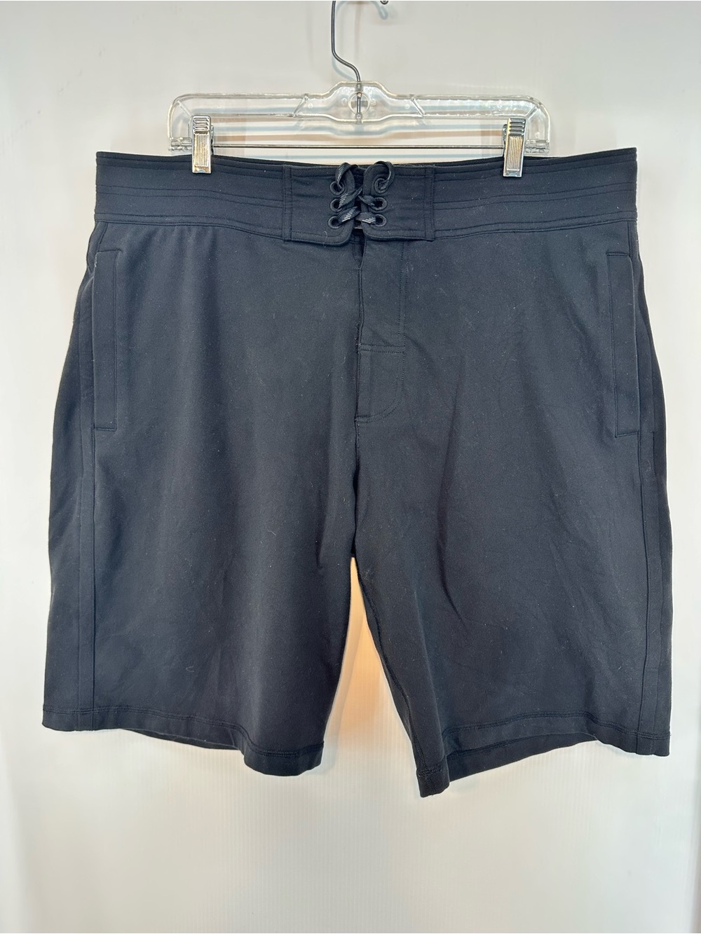 Men's Black Swim Shorts with Drawstring Waist